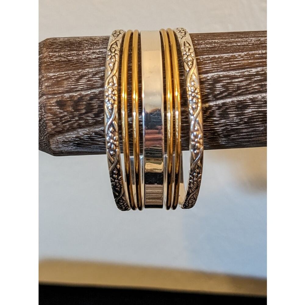 Best Two Tone Floral Border Cuff Bracelet